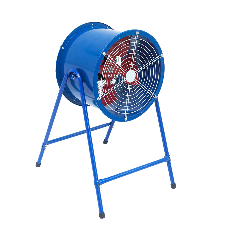 Blauwe pneumatische verticale beugel axiale stroom industriële ventilator, krachtige positie-type krachtige uitlaatventilator